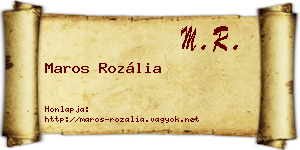 Maros Rozália névjegykártya