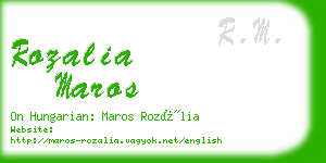 rozalia maros business card